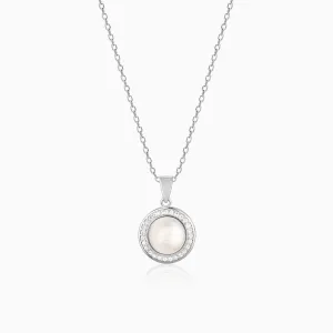 Silver Pearl Pendant with Link Chain Giva