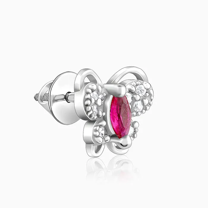 Silver Pop Pink Studded Butterfly Studs Giva