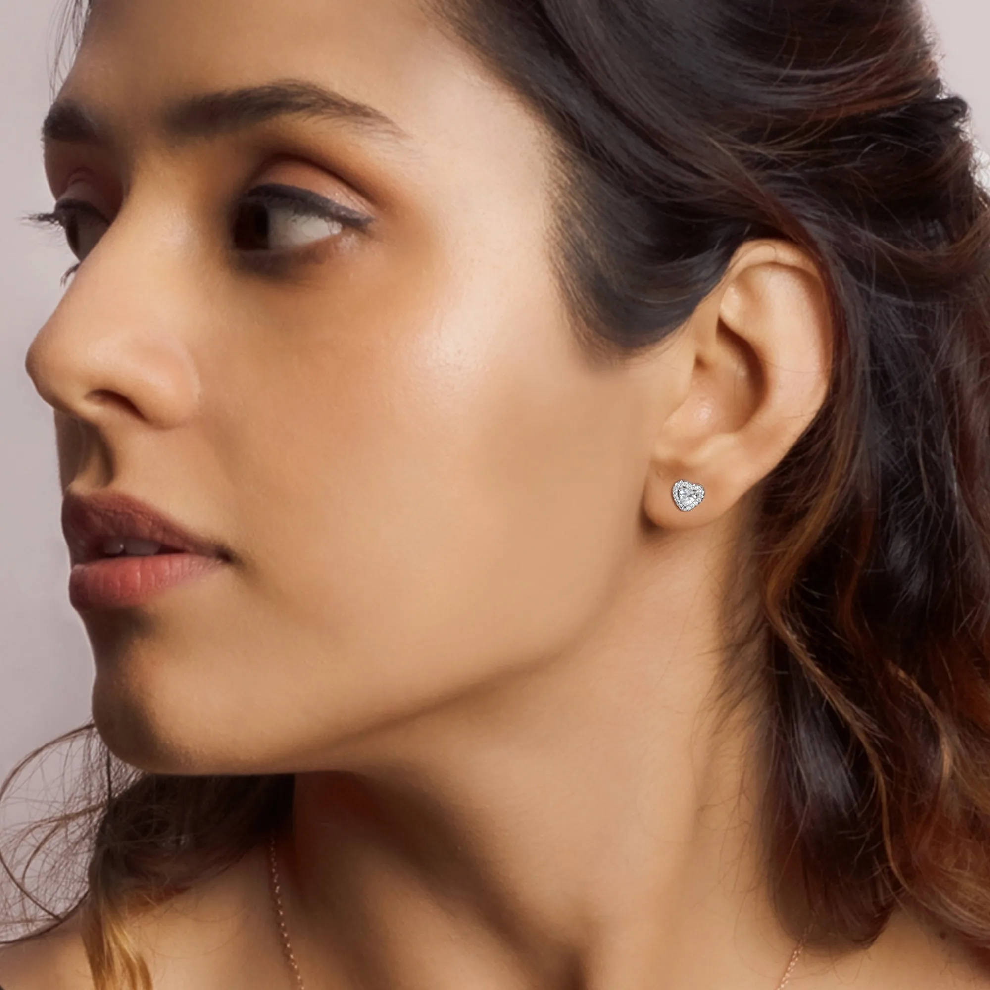 Silver Shimmer Heart Stud Earrings Giva