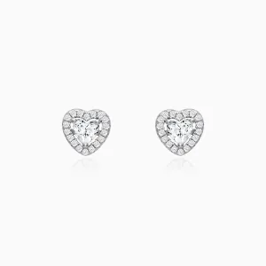Silver Shimmer Heart Stud Earrings Giva