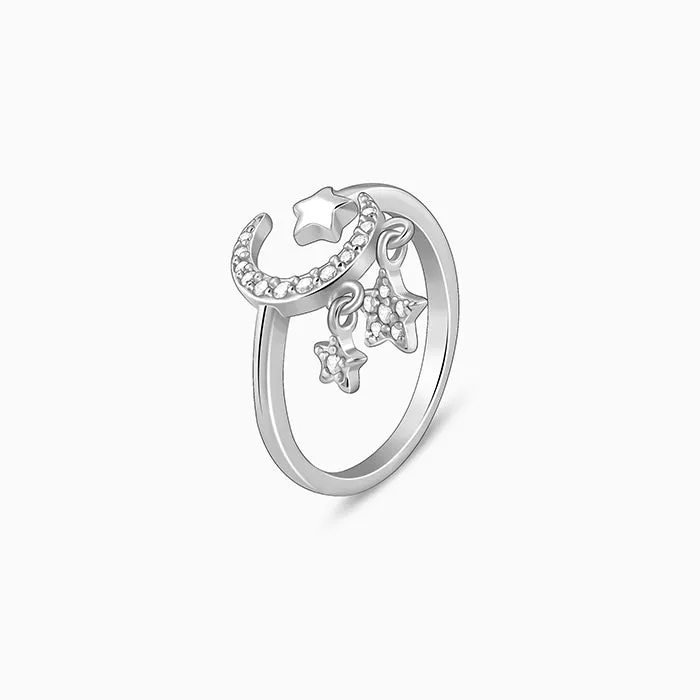Silver Shiny Crescent Ring Giva