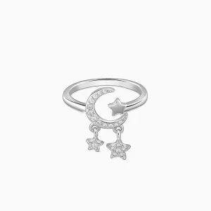 Silver Shiny Crescent Ring Giva