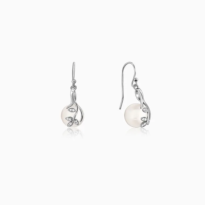 Silver Shiny Pearl Earrings Giva