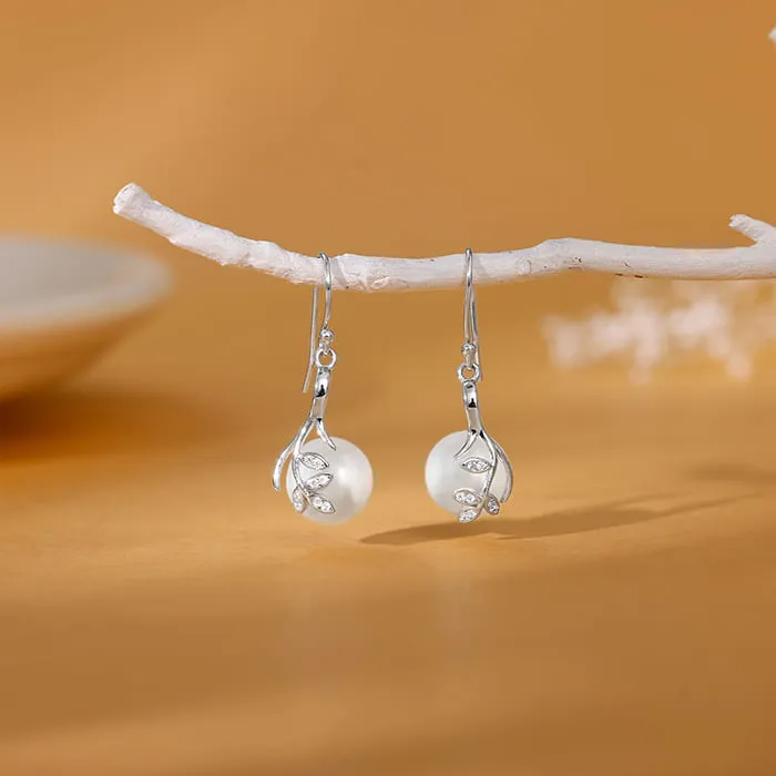 Silver Shiny Pearl Earrings Giva