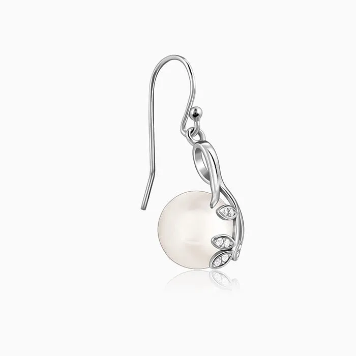 Silver Shiny Pearl Earrings Giva