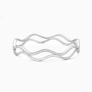 Silver Shiny Wave Bangle Giva