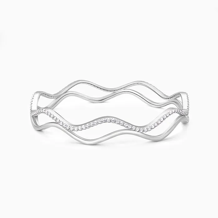 Silver Shiny Wave Bangle Giva