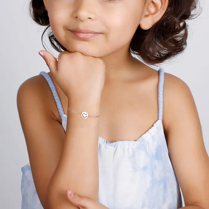 Silver Smiley Kids Bracelet (0-18 months) Giva