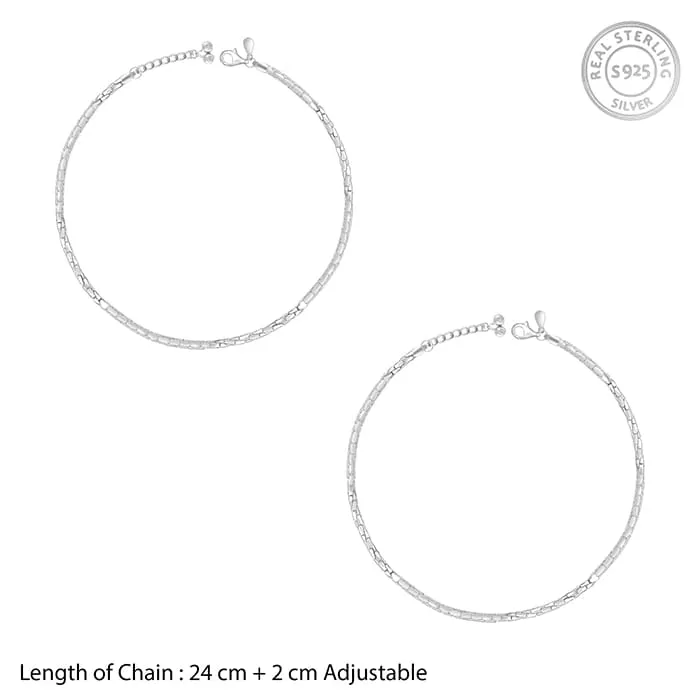 Silver Sparkling Light Anklet Giva