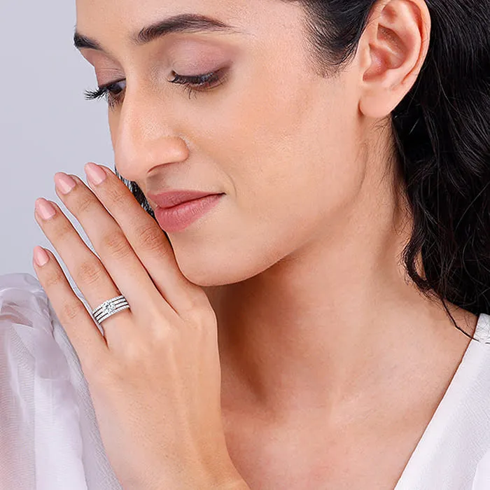 Silver Stacked Shine Ring Giva