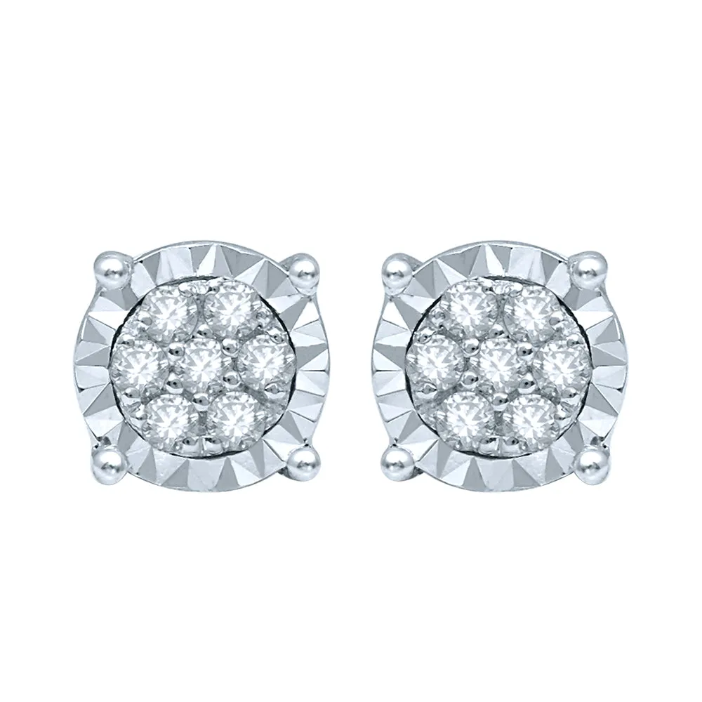 Silver Studs with 14 Diamonds Shiels