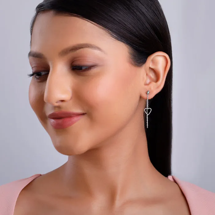 Silver Trendy Love Earrings Giva