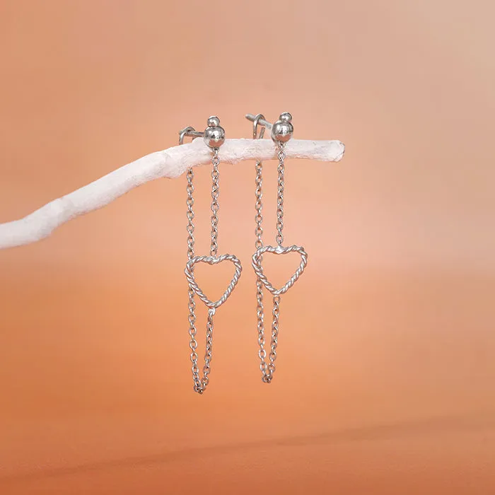 Silver Trendy Love Earrings Giva
