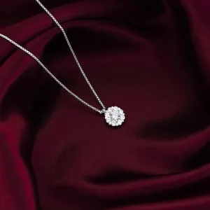 Silver Twofold Solitaire Pendant With Link Chain Giva