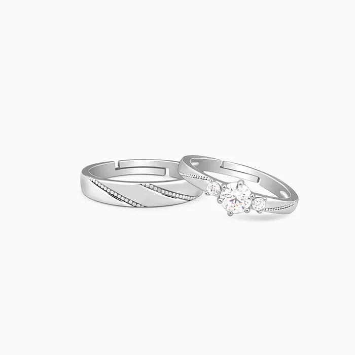 Silver We Are Together Couple Rings Giva