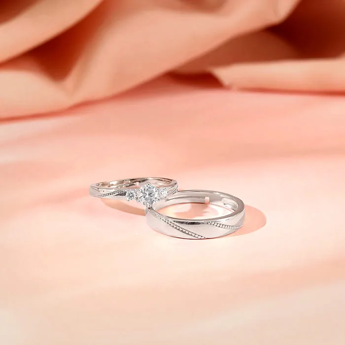 Silver We Are Together Couple Rings Giva