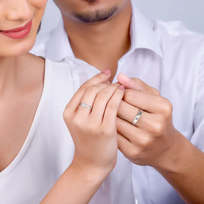 Silver We Are Together Couple Rings Giva