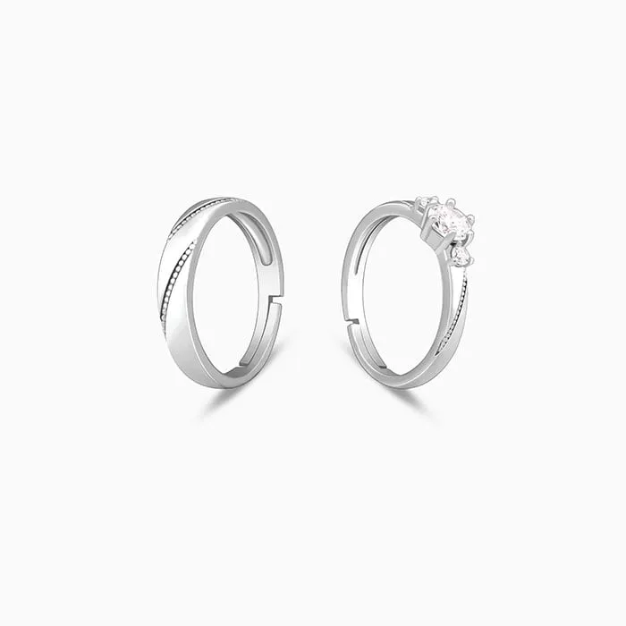 Silver We Are Together Couple Rings Giva