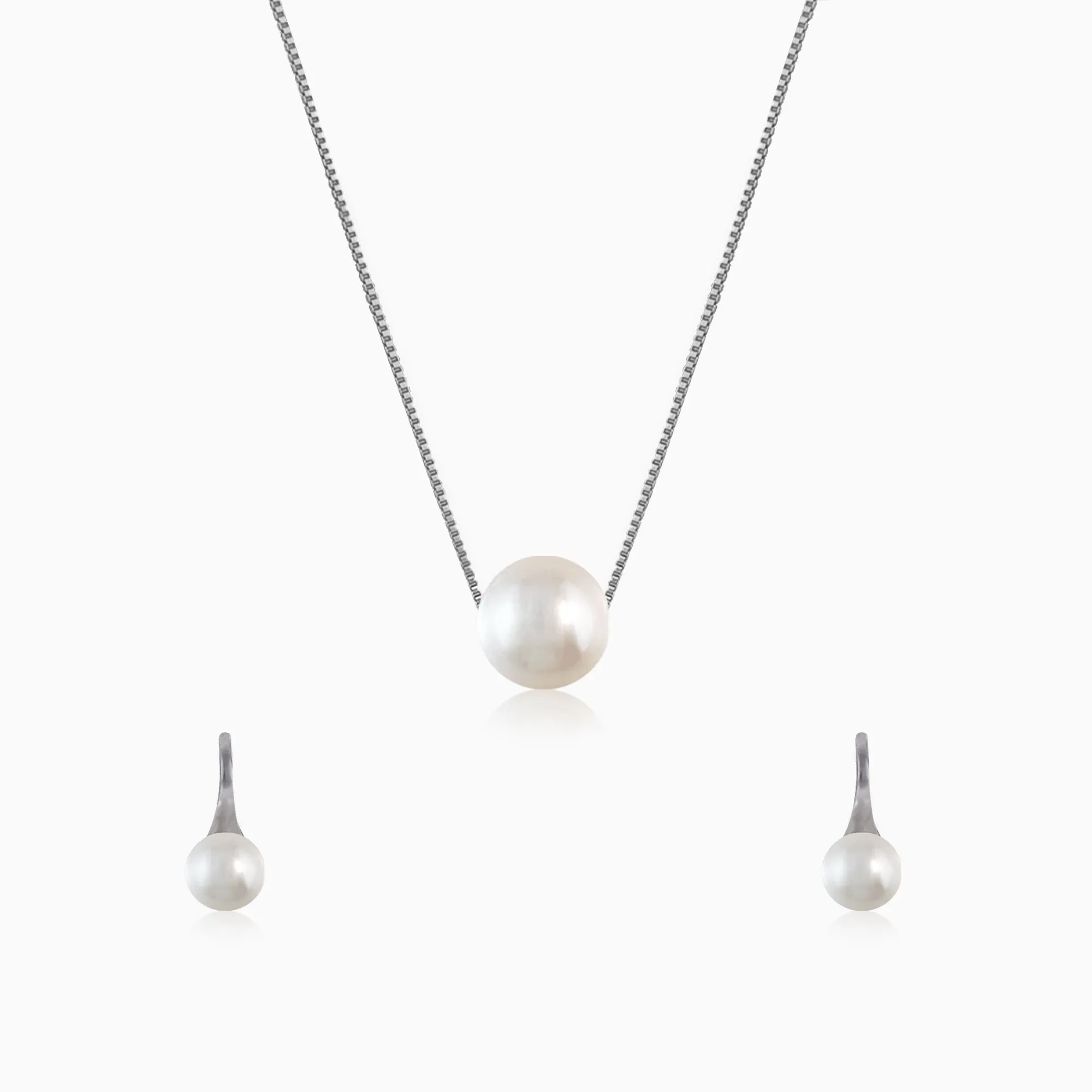 Silver White Pearl Moon Set Giva