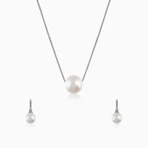 Silver White Pearl Moon Set Giva