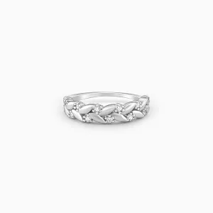 Silver Woven Leaf Ring Giva