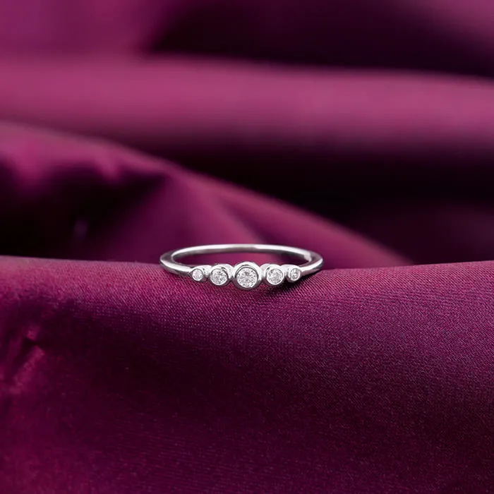 Silver Zircon Penta Glow Ring Giva