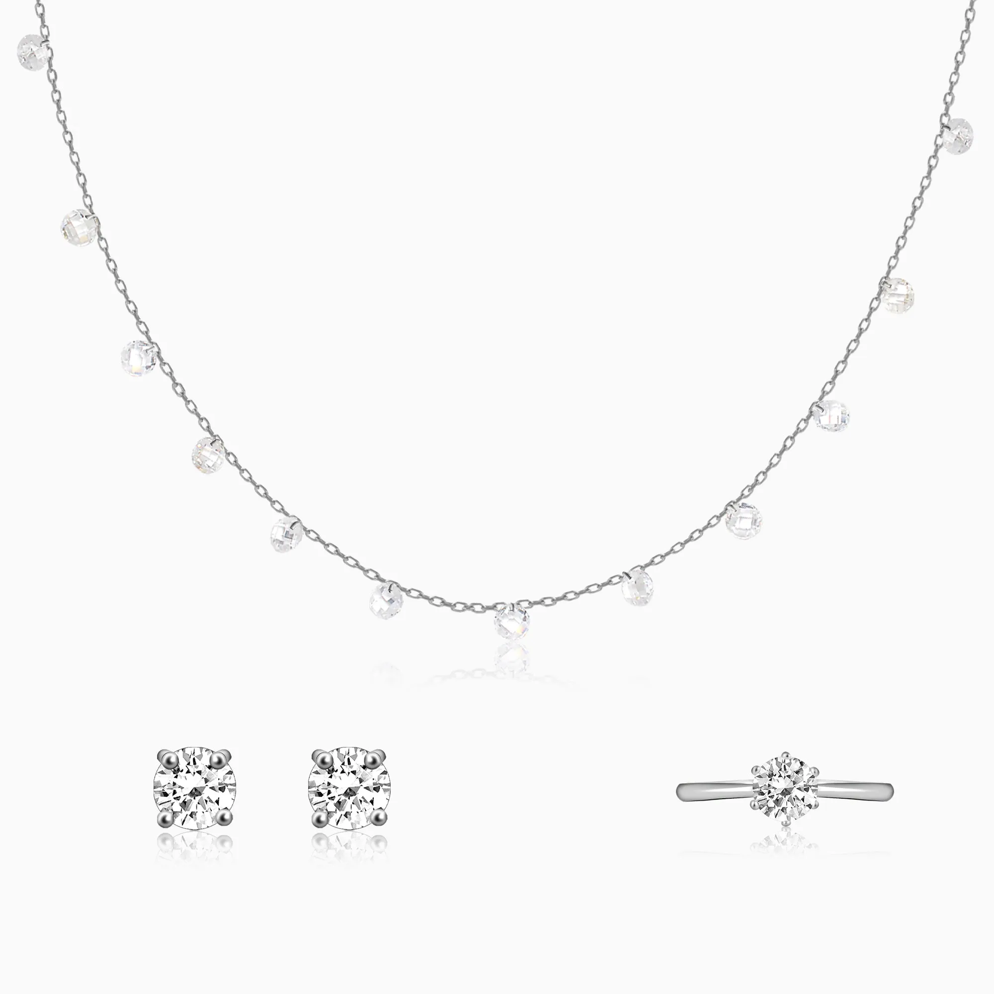 Silver Zircon Queens Set Giva