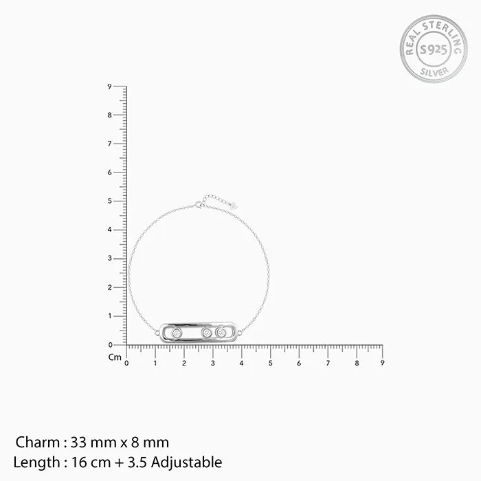 Silver Zircon Slider Bracelet Giva