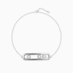 Silver Zircon Slider Bracelet Giva