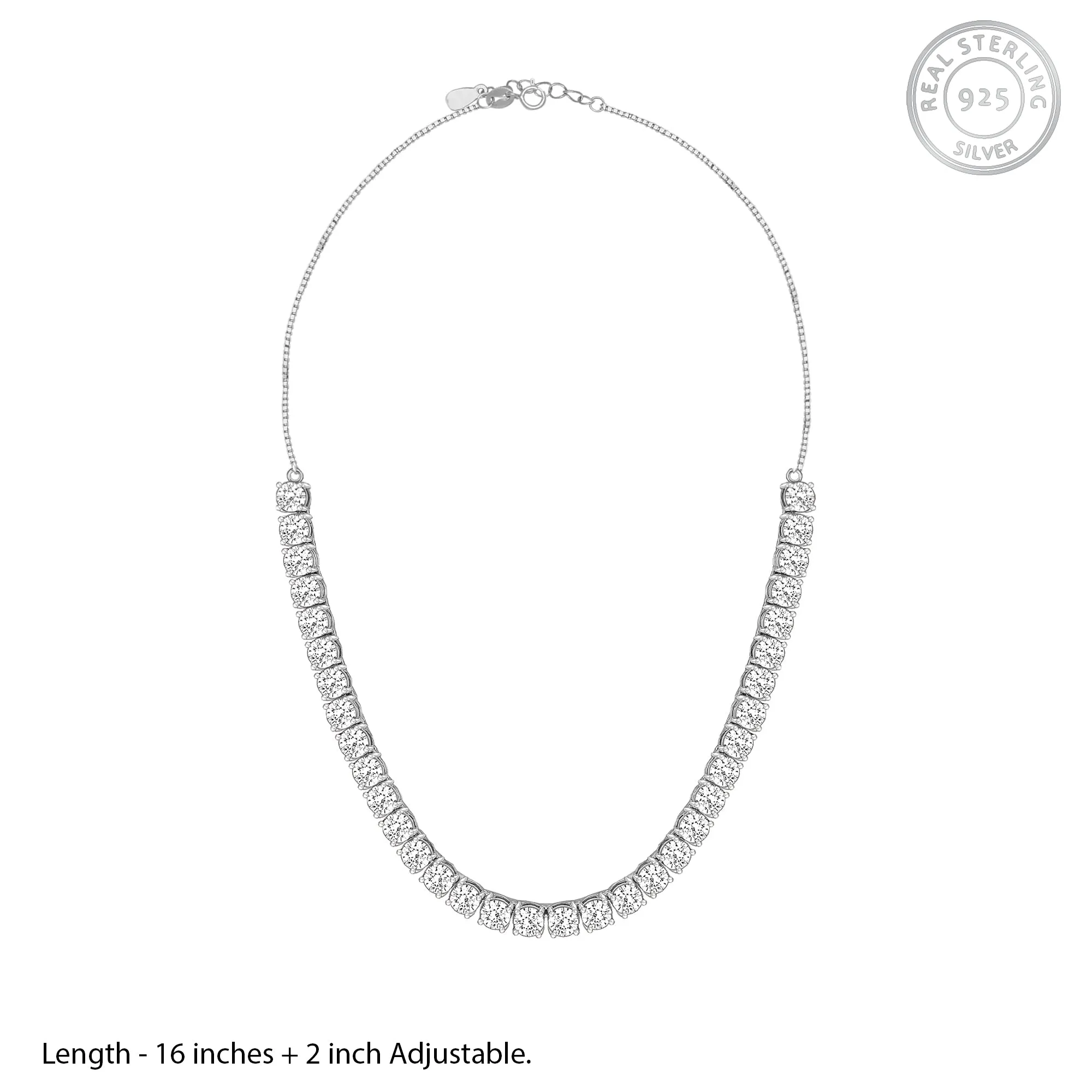 Silver Zircon Solitaire Necklace Giva