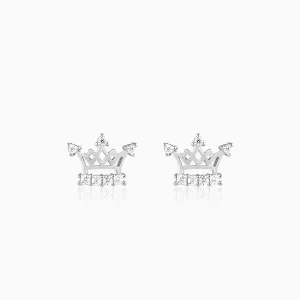 Silver Zircon Sparkling Crown Earrings Giva