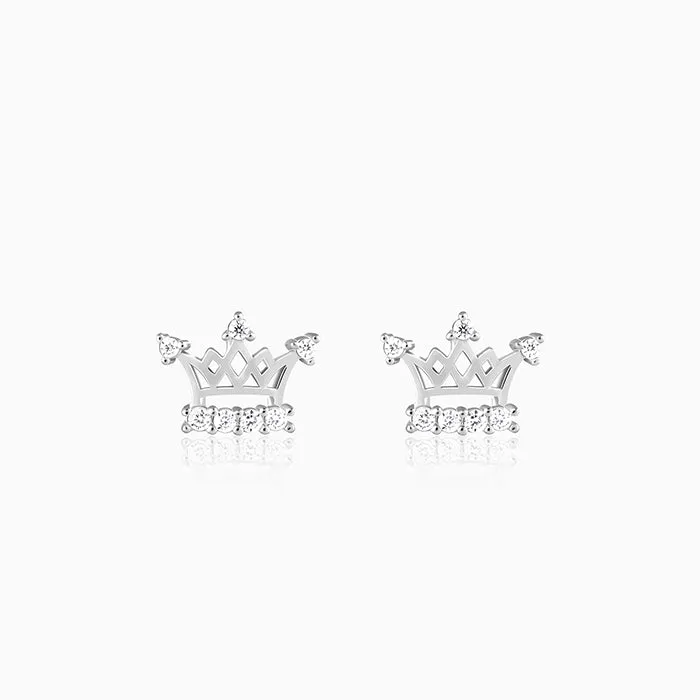 Silver Zircon Sparkling Crown Earrings Giva