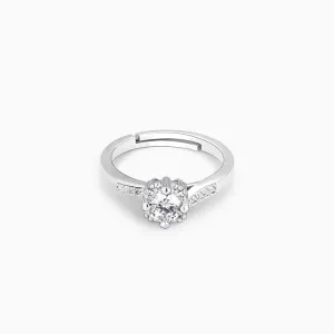 Silver Zircon Twist Ring Giva