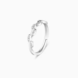 Silver Zircon Vine Shine Ring Giva