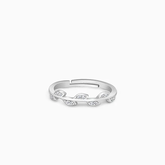 Silver Zircon Vine Shine Ring Giva