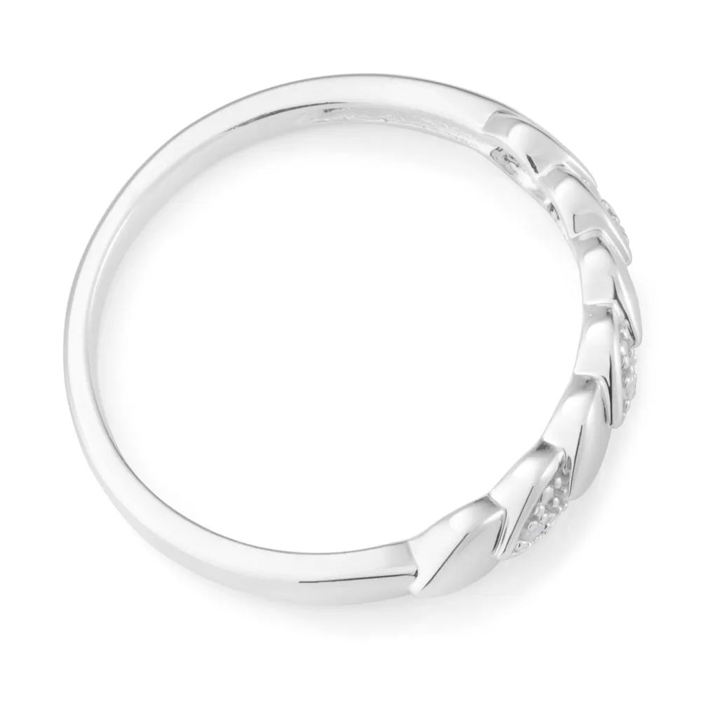 Sterling Silver 0.01 Carat Diamond Heart Ring with 3 Brilliant Cut Diamonds Shiels