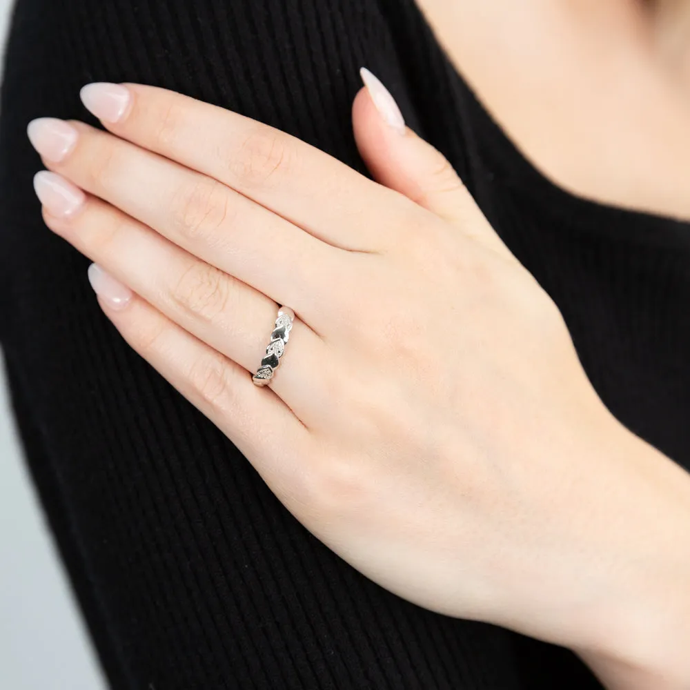 Sterling Silver 0.01 Carat Diamond Heart Ring with 3 Brilliant Cut Diamonds Shiels