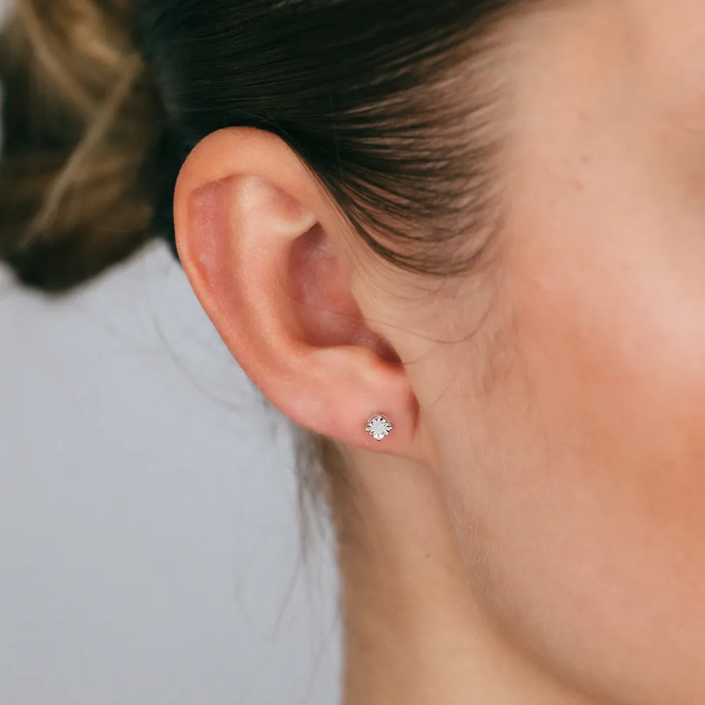 Sterling Silver 0.05 Carats Diamond Stud Earrings in Shiels