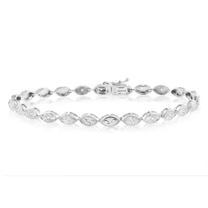 Sterling Silver 0.10 Carat Diamond 18cm Bracelet Set with 24 Diamonds Shiels