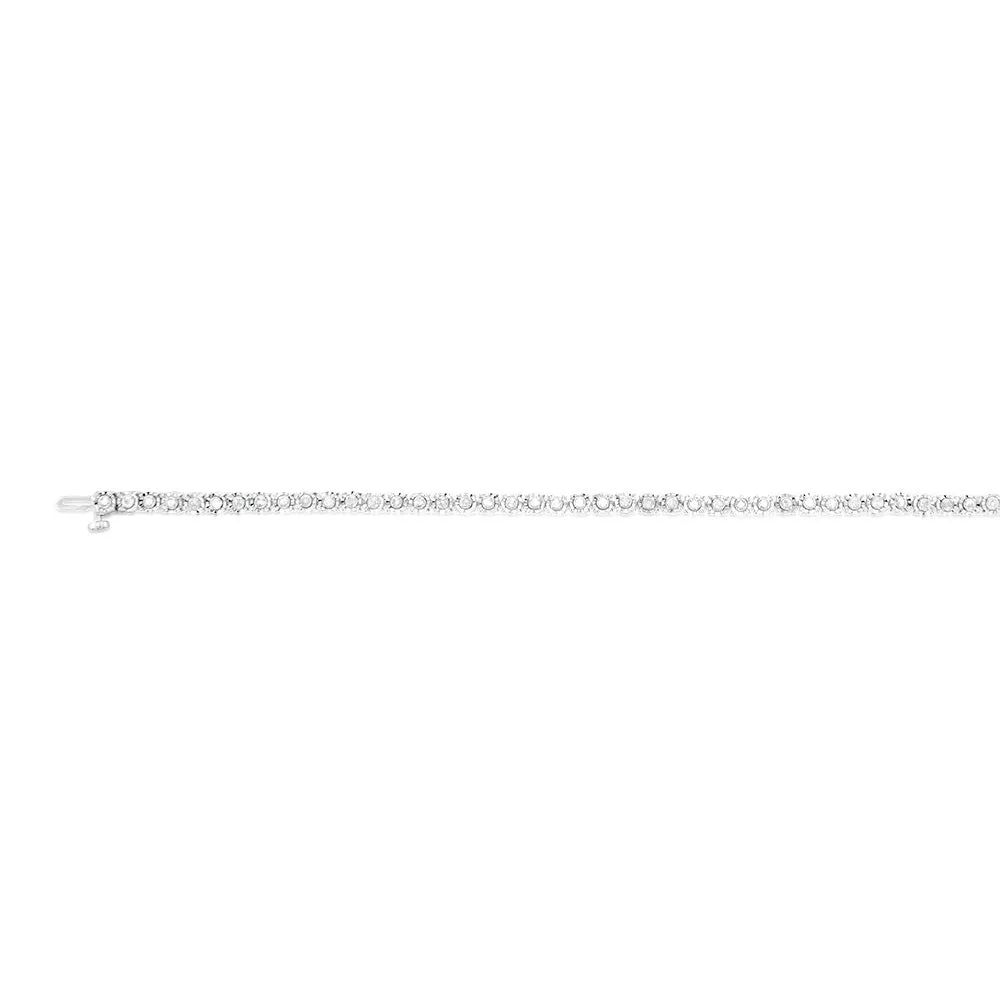 Sterling Silver 0.95 Carat  Diamond 18cm Tennis Bracelet with Brilliant Cut Diamonds Shiels