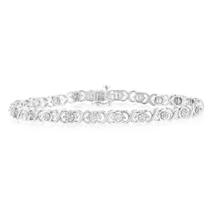 Sterling Silver 1/5 Carat Diamond 20.5cm Bracelet Shiels