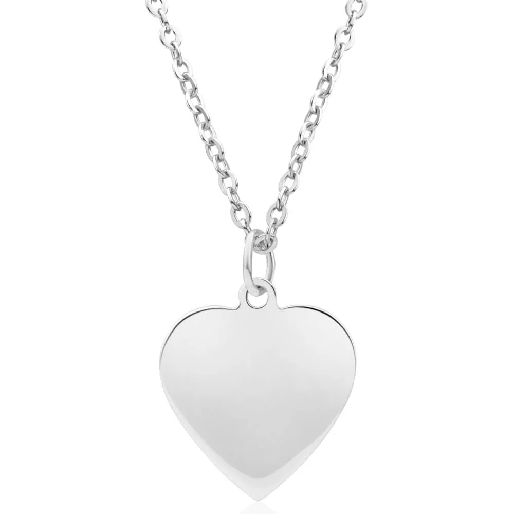 Sterling Silver 15mm Flat Heart Pendant Shiels