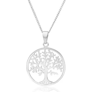 Sterling Silver 23mm Round Tree of Life Pendant Shiels