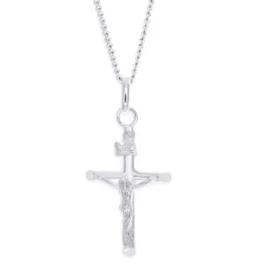 Sterling Silver Barrel Crucifix Pendant Shiels