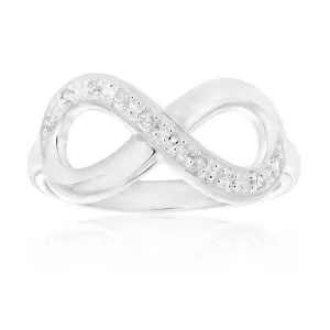 Sterling Silver Classic Infinity Diamond Ring Shiels