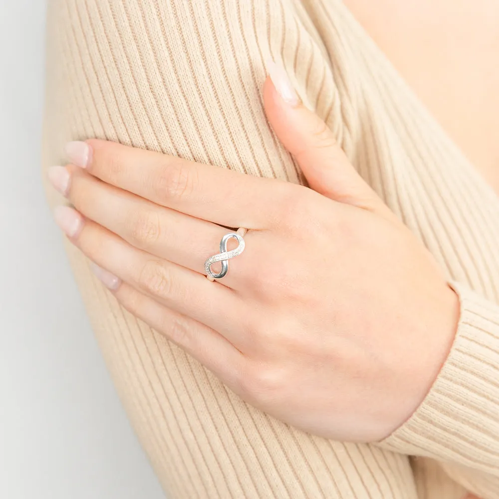 Sterling Silver Classic Infinity Diamond Ring Shiels