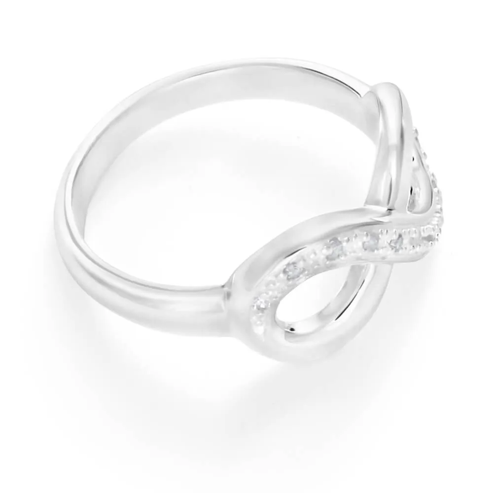 Sterling Silver Classic Infinity Diamond Ring Shiels