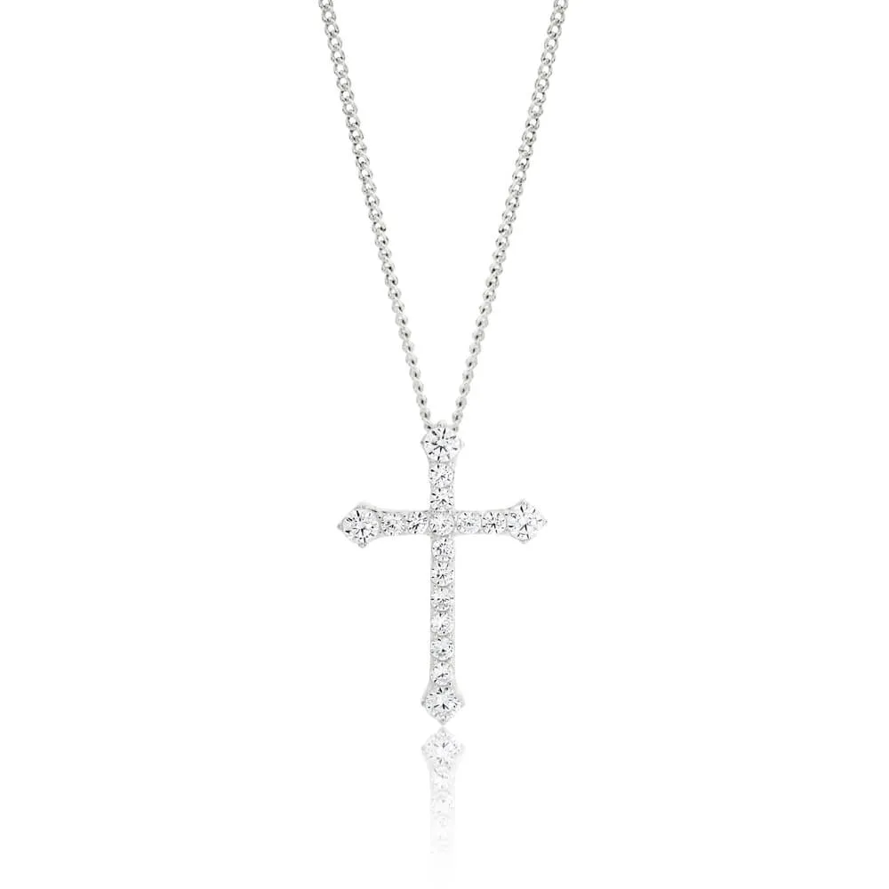Sterling Silver Cubic Zirconia Cross Pendant Shiels