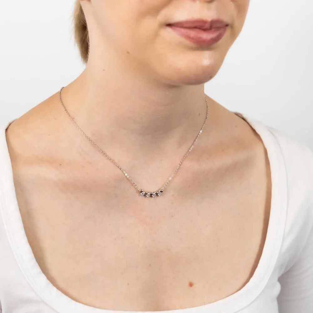 Sterling Silver Cubic Zirconia Fancy Pendant On 40 5cm Chain Shiels
