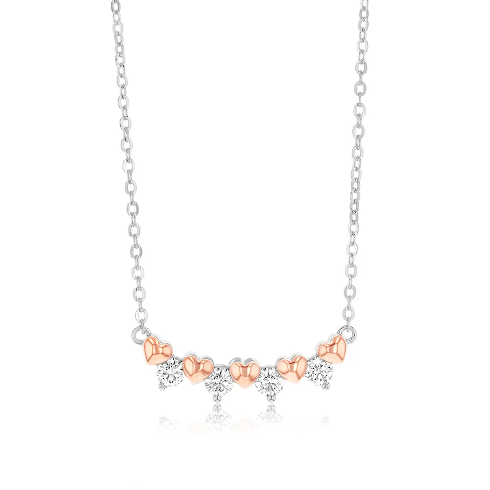 Sterling Silver Cubic Zirconia Fancy Pendant On 40 5cm Chain Shiels